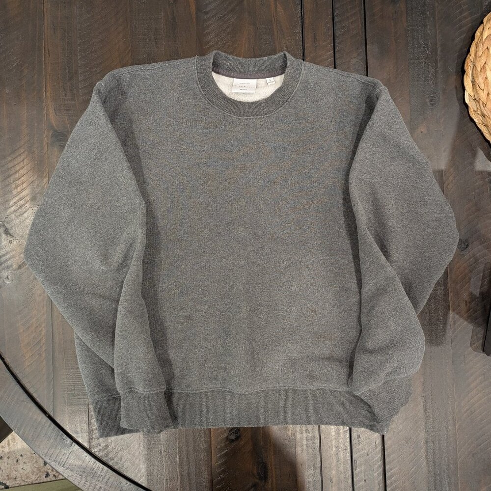 Aritzia Cozy Fleece Perfect Crew Sweatshirt, Small, Heather Charcoal